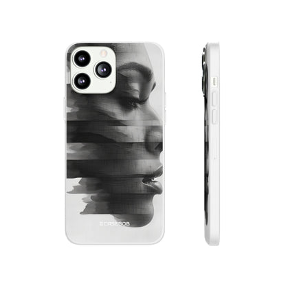 Abstract Glitch Portrait | Flexible Phone Case for iPhone