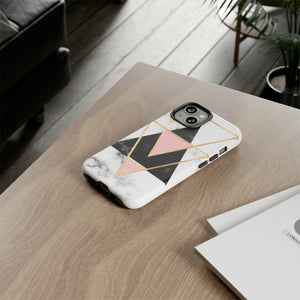 Marble Triangles - Protective Phone Case