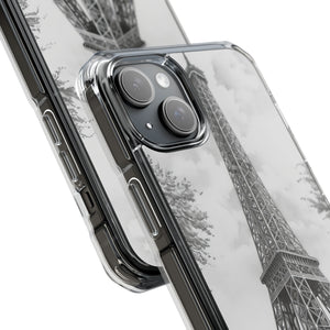 Parisian Monochrome Majesty – Handyhülle für iPhone (Clear Impact – Magnetisch)