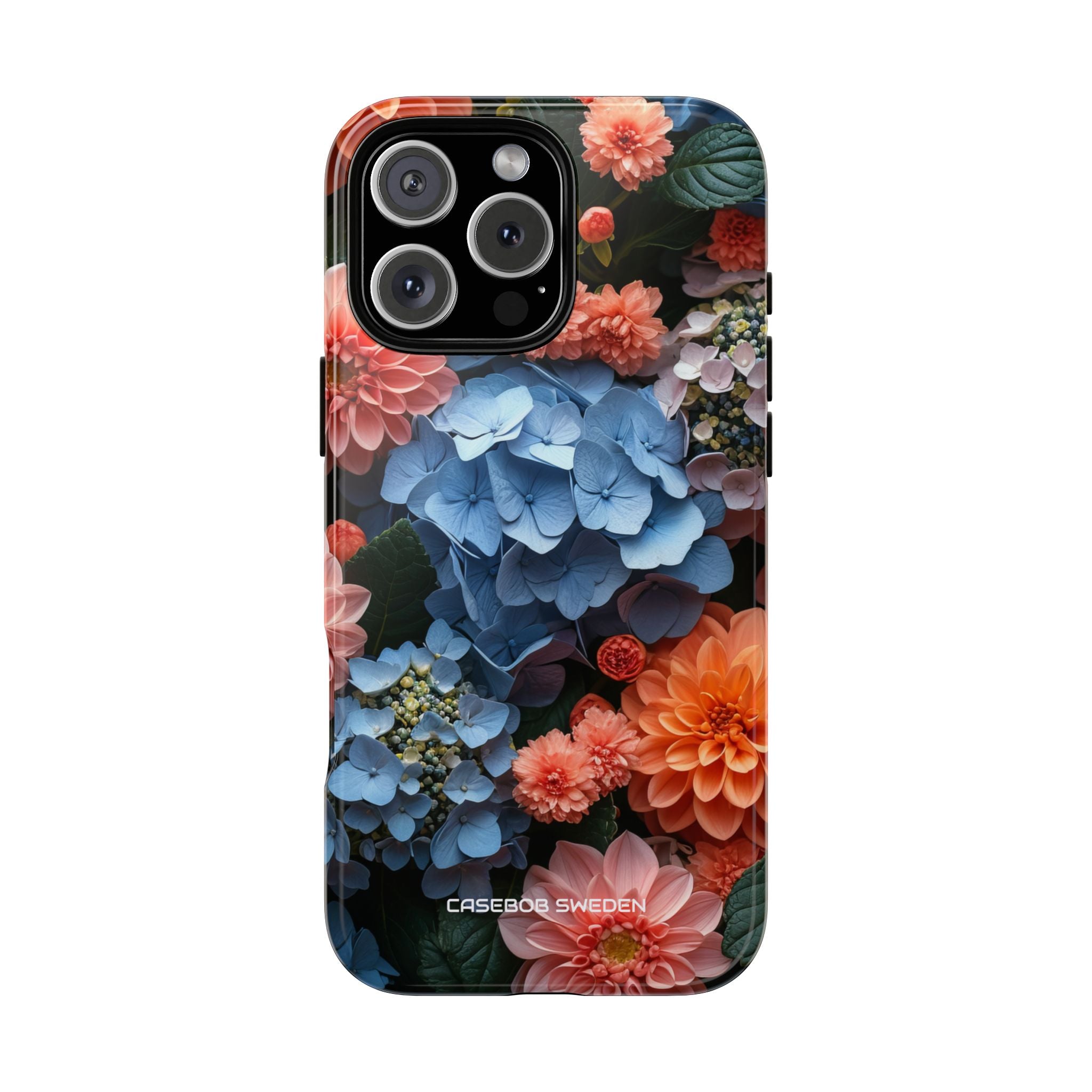 Blue Floral Bliss - Tough iPhone 16 Phone Case