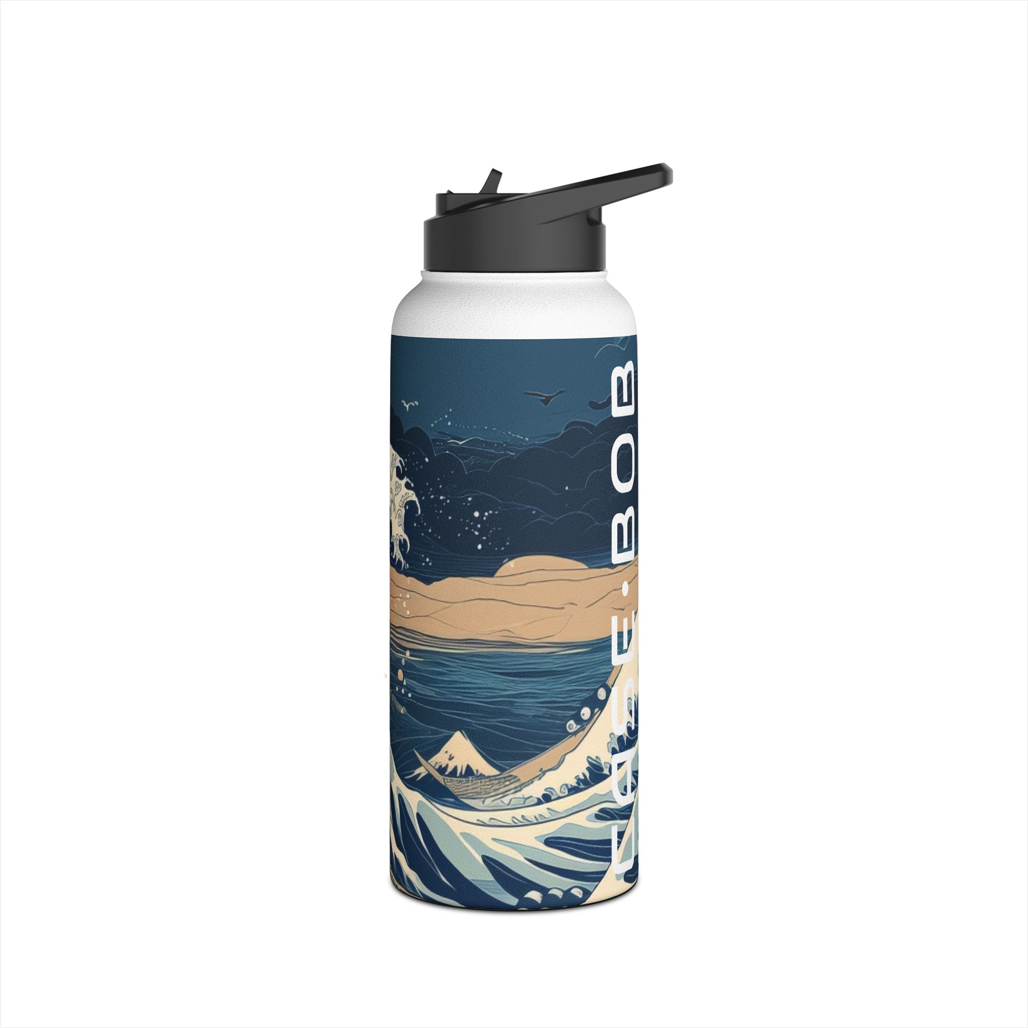 Cresting Navy Wave - Stainless Steel Water Bottle