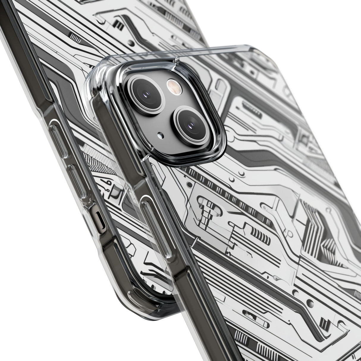 Techno Circuitry - Phone Case for iPhone (Clear Impact - Magnetic)