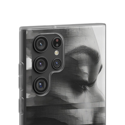 Abstract Glitch Portrait | Flexible Phone Case for Samsung Galaxy