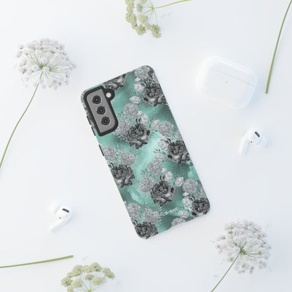 Teal Floral Elegance - Samsung Case