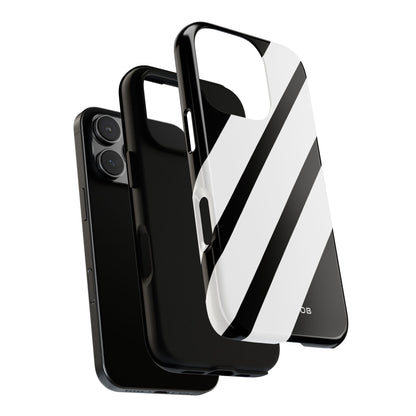 Diagonal Stripes Contrast iPhone 16 Pro Case - Tough