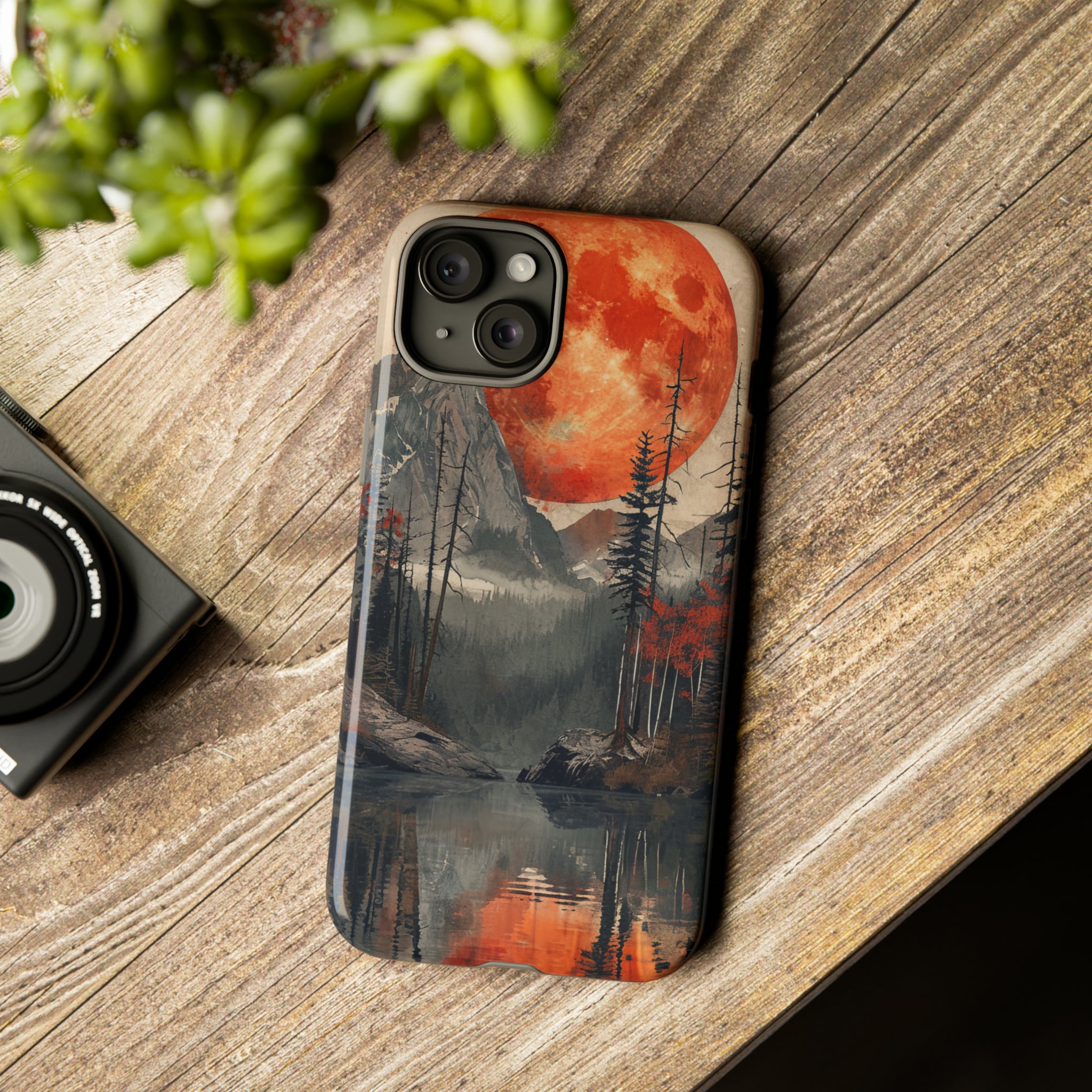 Abstract Wilderness Wonders: A Geometric Journey - Protective Phone Case