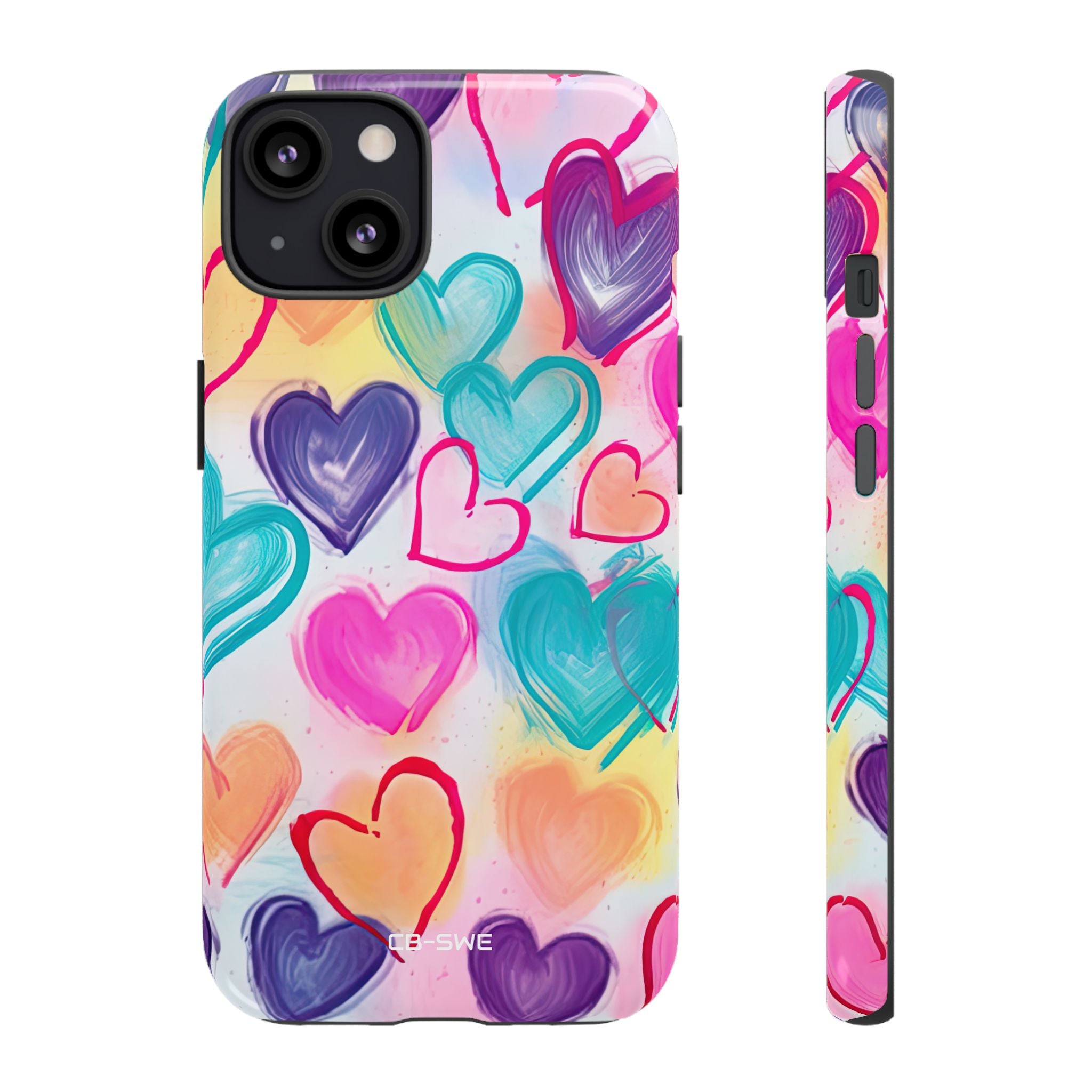 Hearts Dance Playfully - iPhone Case