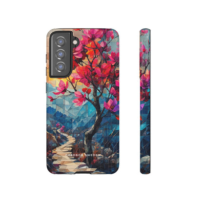 Vibrant Geometric Tree Landscape  Samsung S21 - Tough Phone Case