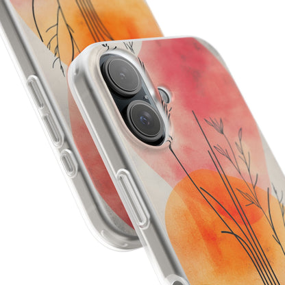 Curved Stem Sunset iPhone 16 Case - Soft