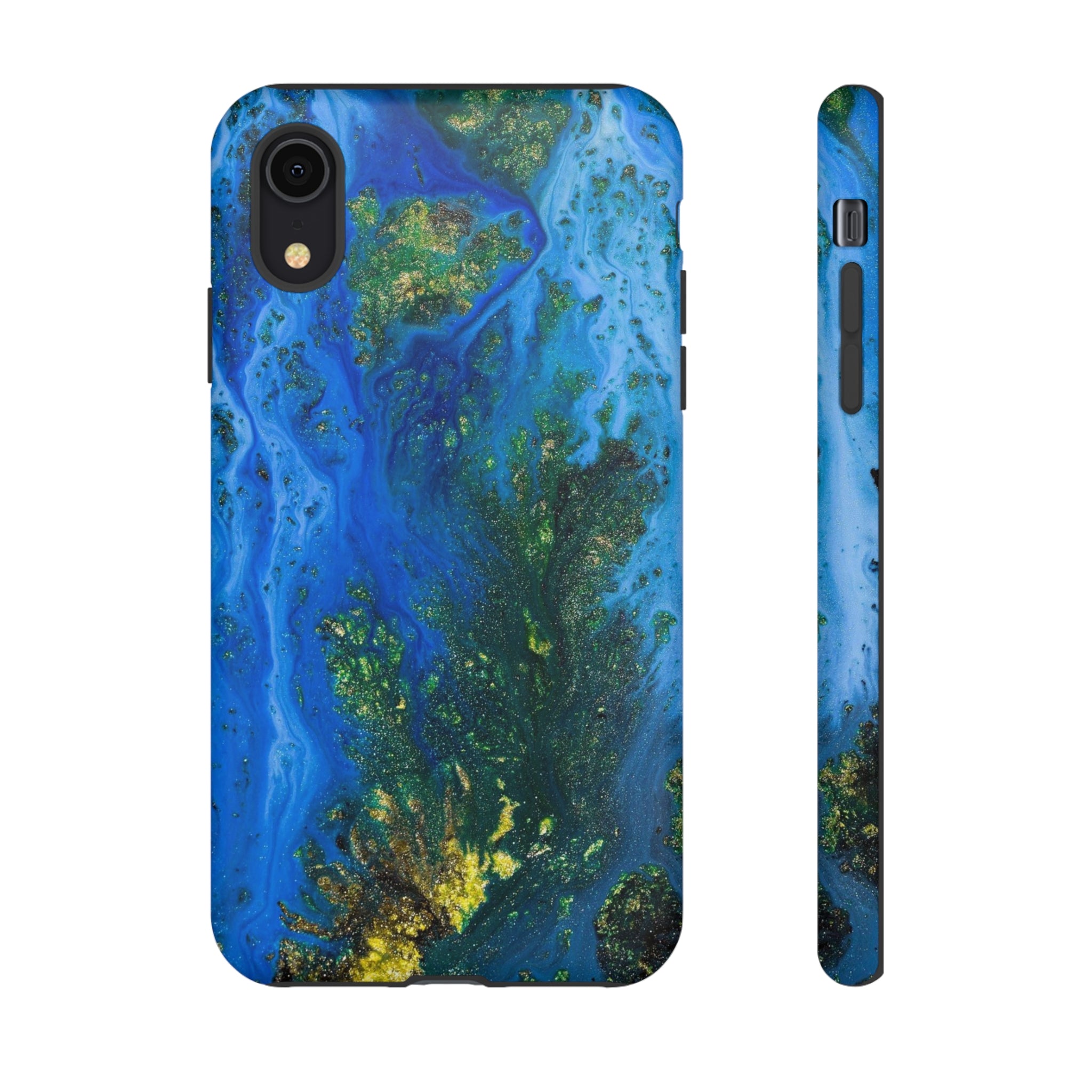 Blue Globe Ink Art iPhone Case (Protective) iPhone XR Matte Phone Case