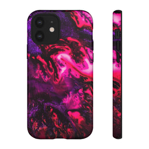 Deep Pink Galaxy Ink Art iPhone Case (Protective) iPhone 12 Glossy Phone Case