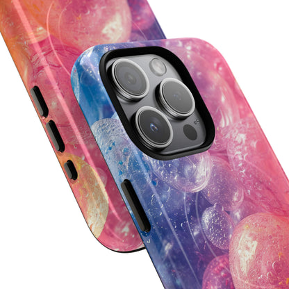 Pink Blue Glossy Spheres - Tough + MagSafe® iPhone 15 Phone Case