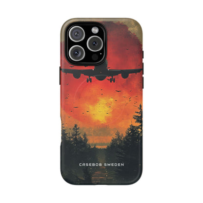 Vintage Sunset Airplane Silhouette iPhone 16 | Tough+ Phone Case