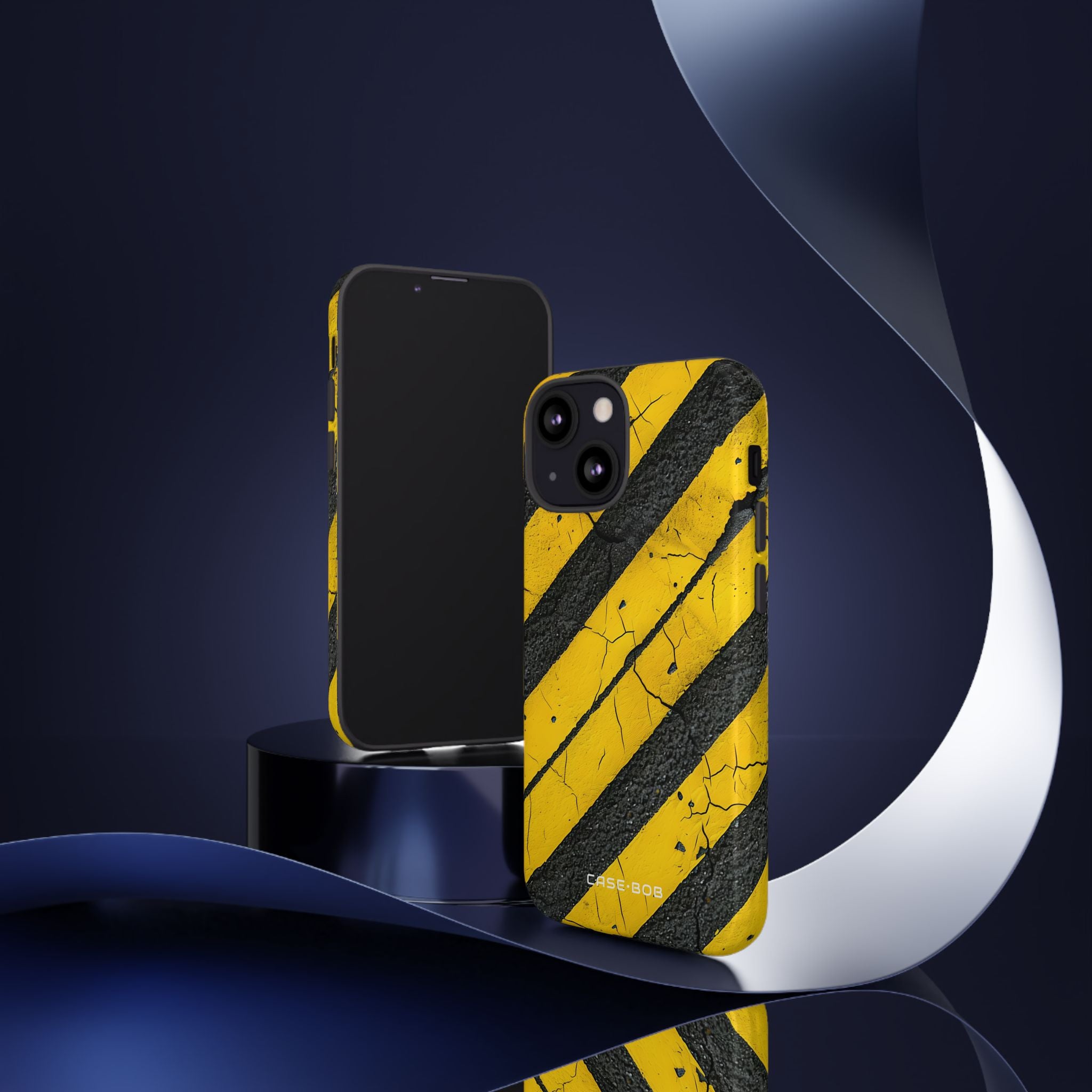 Yellow Stripe Distress iPhone 13 Mini Case - Tough