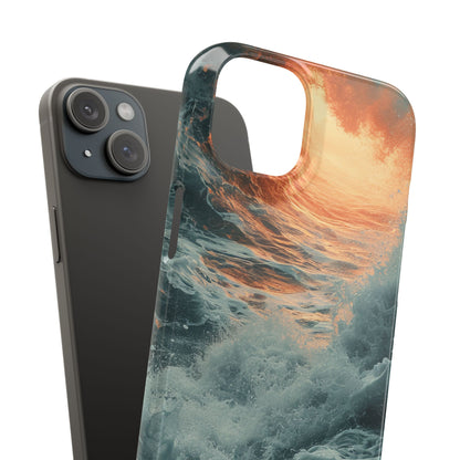 Fiery Wave Power - Slim iPhone 15 Phone Case