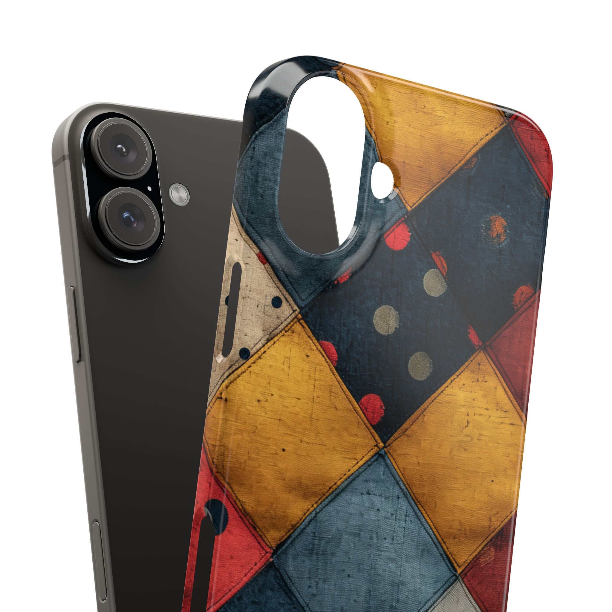 Blue Red Patchwork - Slim iPhone 16 Phone Case