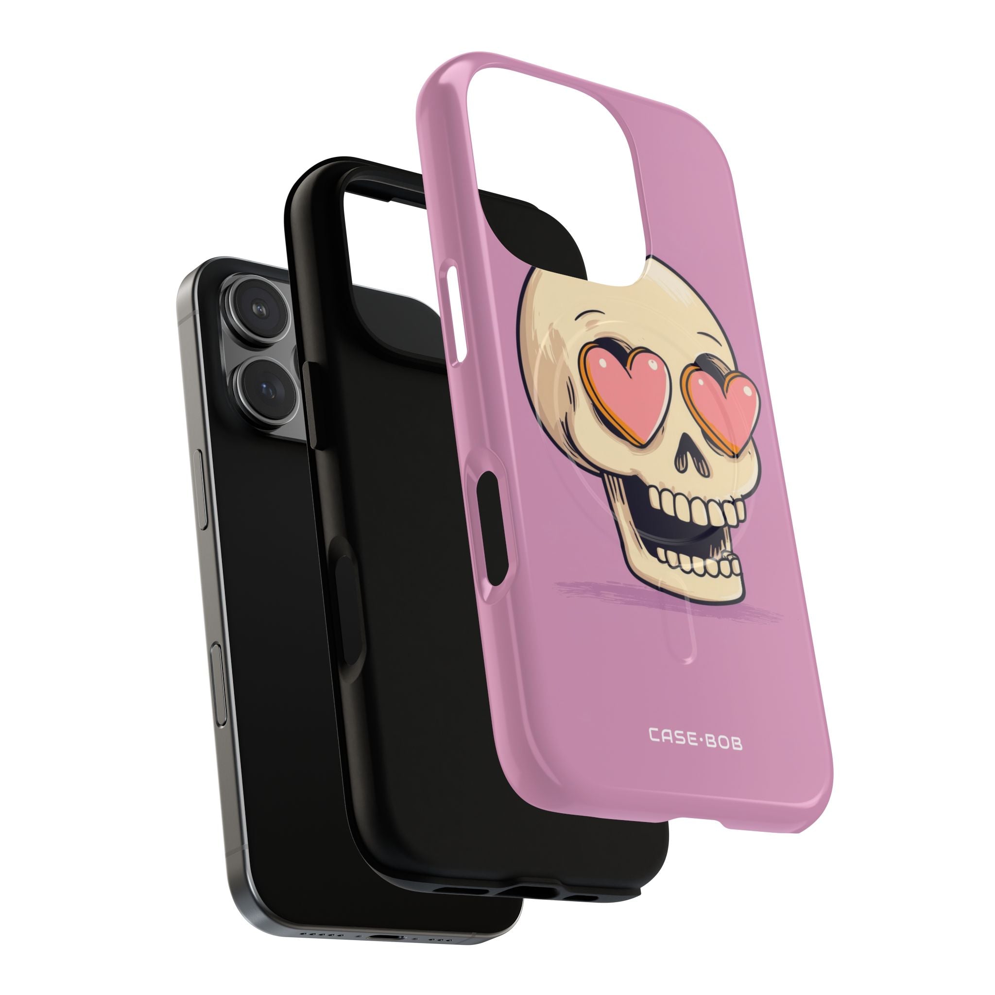 Heart Eyed Skull iPhone 16 Pro Case - Tough+