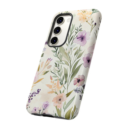 Soft Green Lavender Floral Pattern - Tough Samsung S23 Phone Case