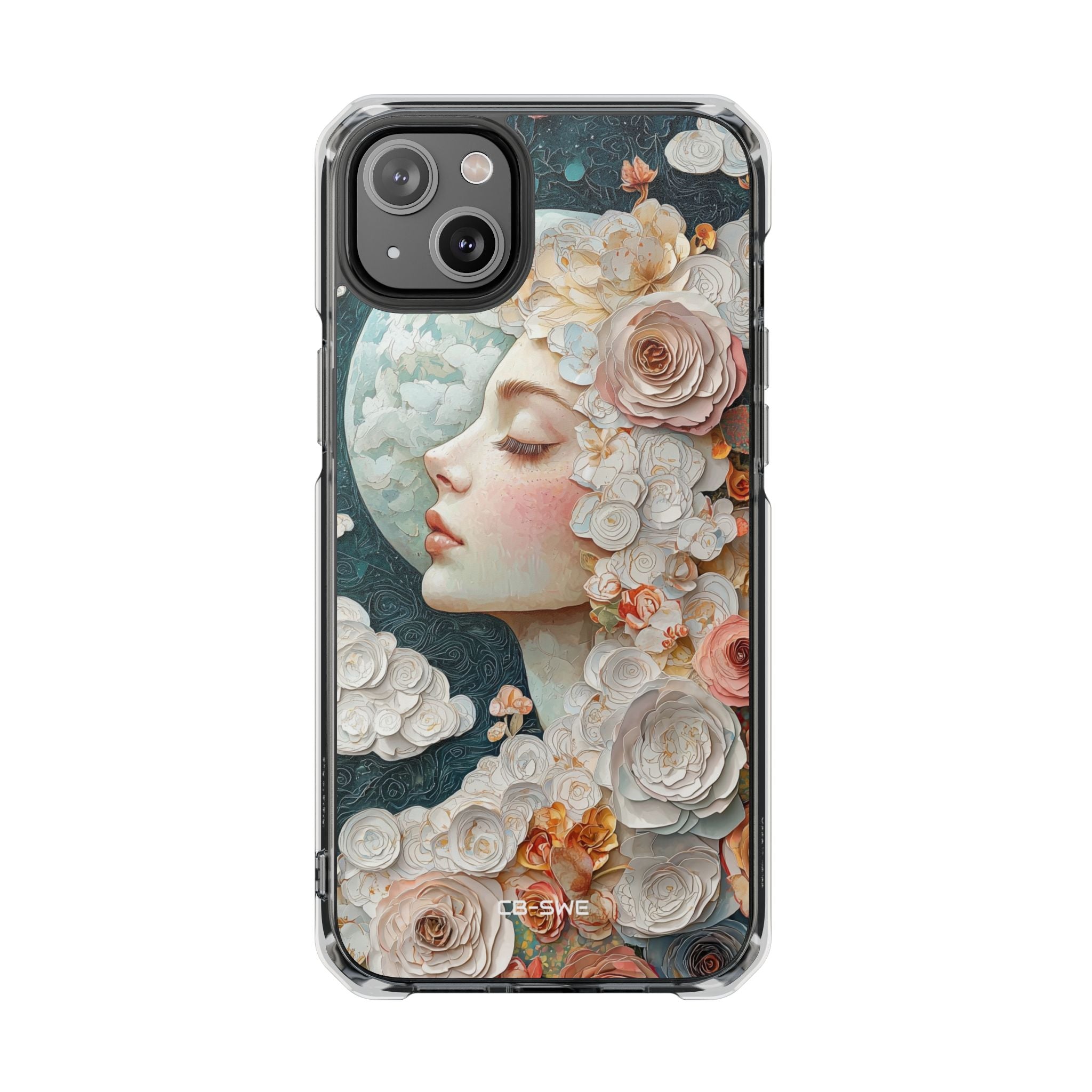 Moon Embraces Flowers iPhone Case - Impact