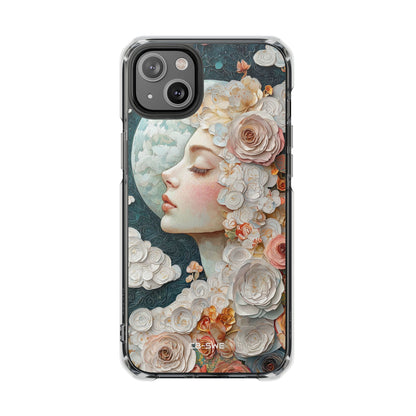Moon Embraces Flowers iPhone Case - Impact
