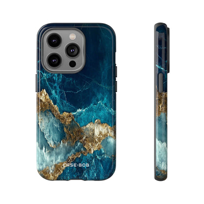 Jagged Gold Split iPhone 14 Pro Case - Tough