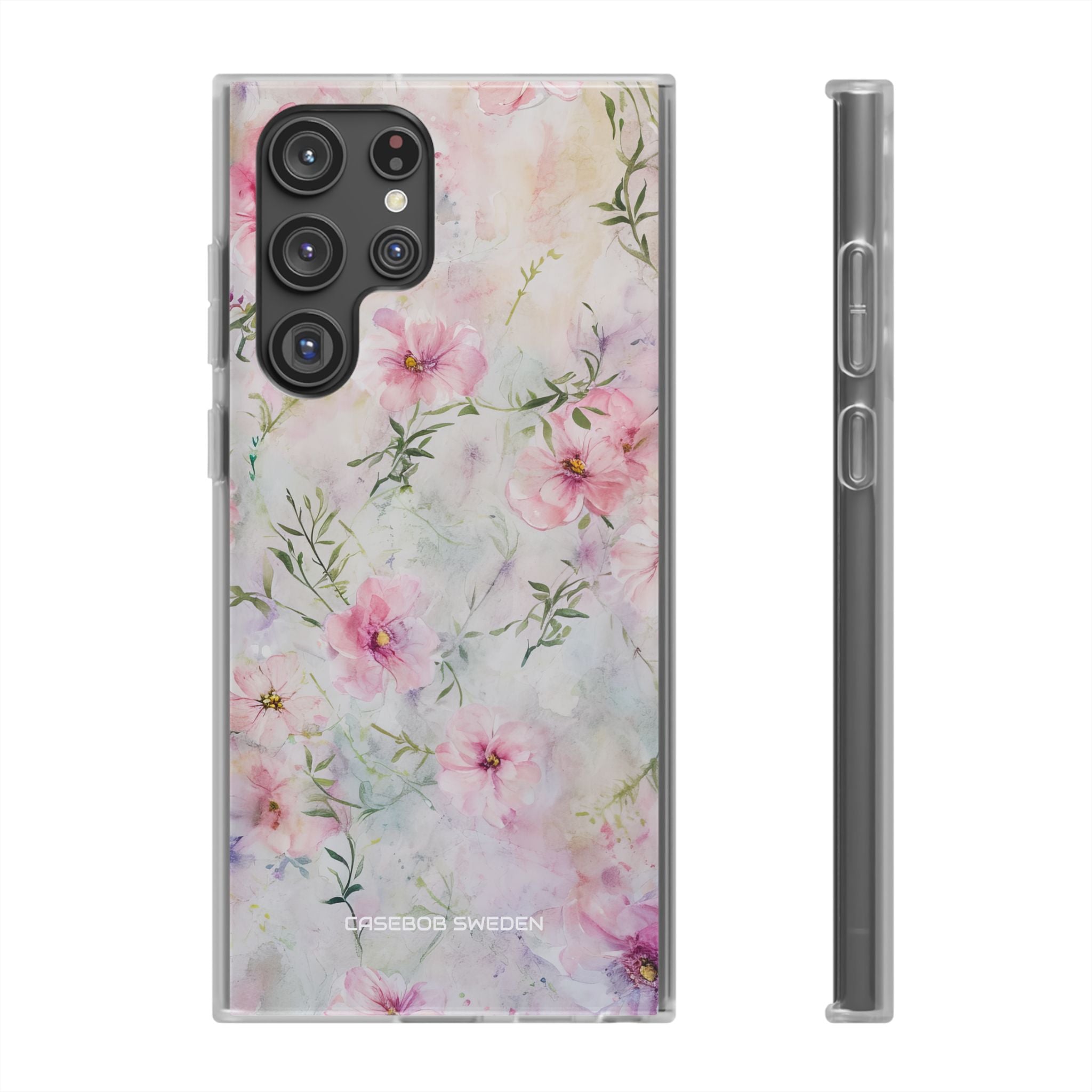 Pink Floral Watercolor Decor - Flexi Samsung S22 Phone Case