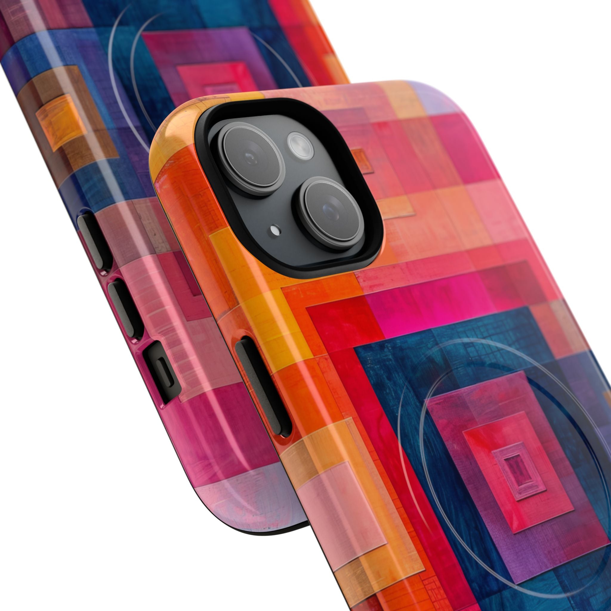 Vibrant Geometry - Tough + MagSafe® iPhone 15 Phone Case