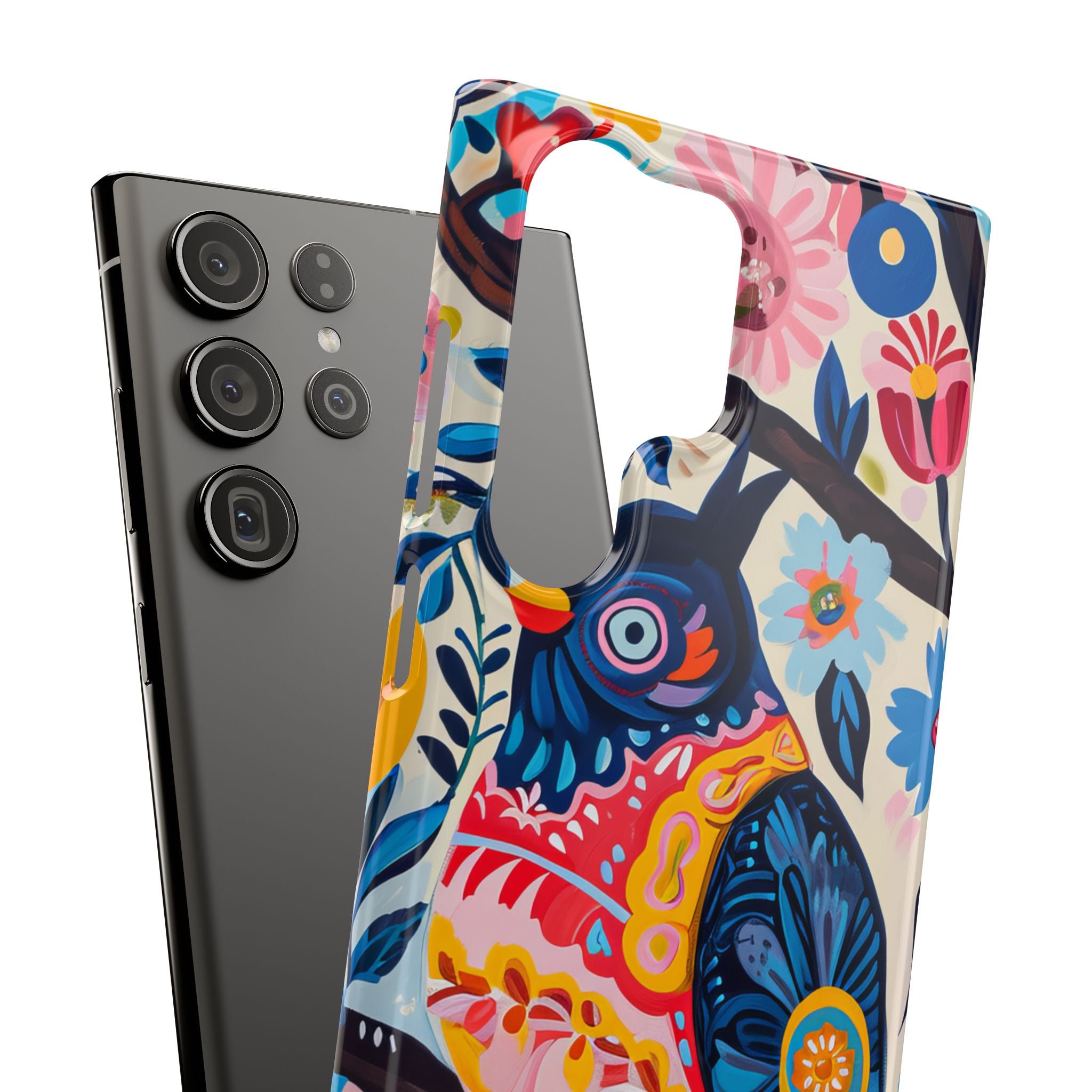 Whimsical Vintage Owl with Floral Charm Samsung S23 - Slim Phone Case