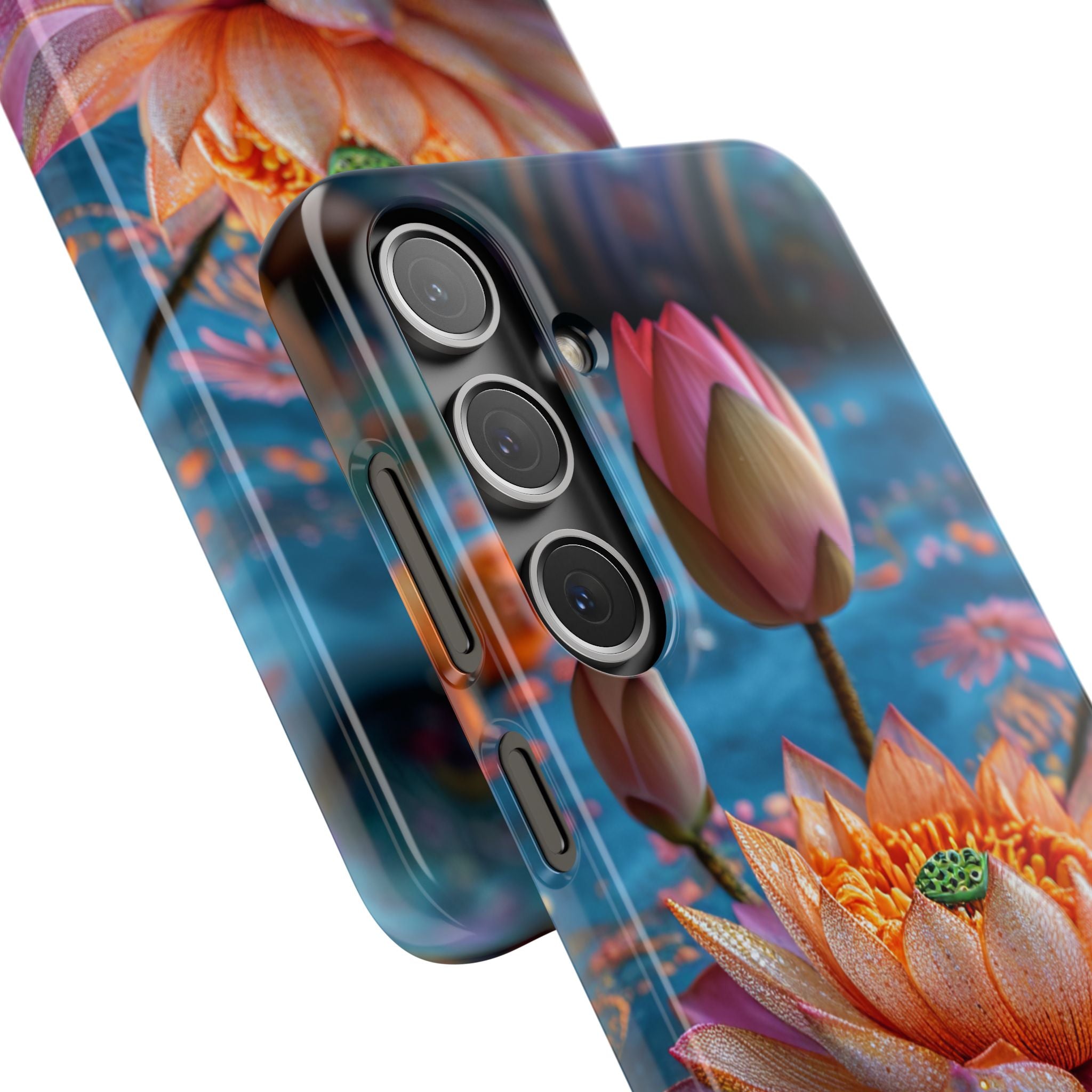 Vibrant Lotus Embroidery - Slim Samsung S24 Phone Case