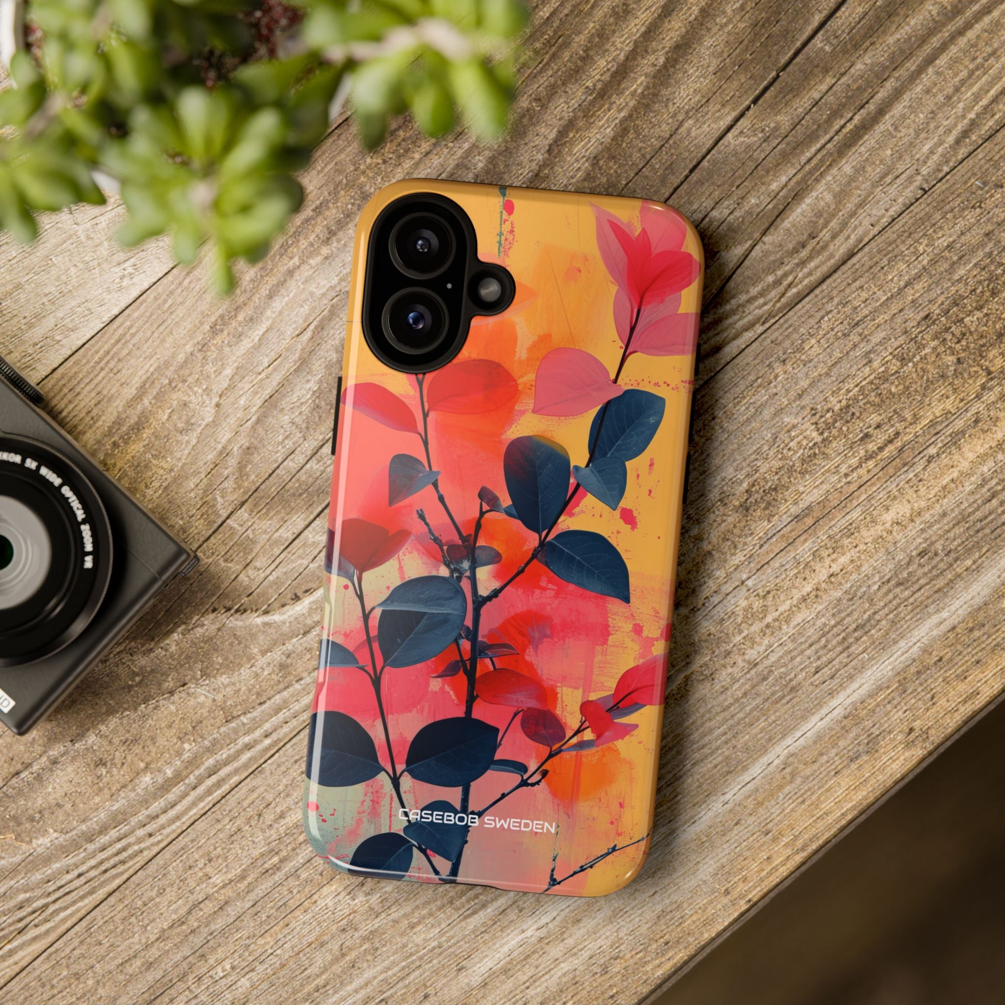 Yellow Botanical Splash - Tough iPhone 16 Phone Case