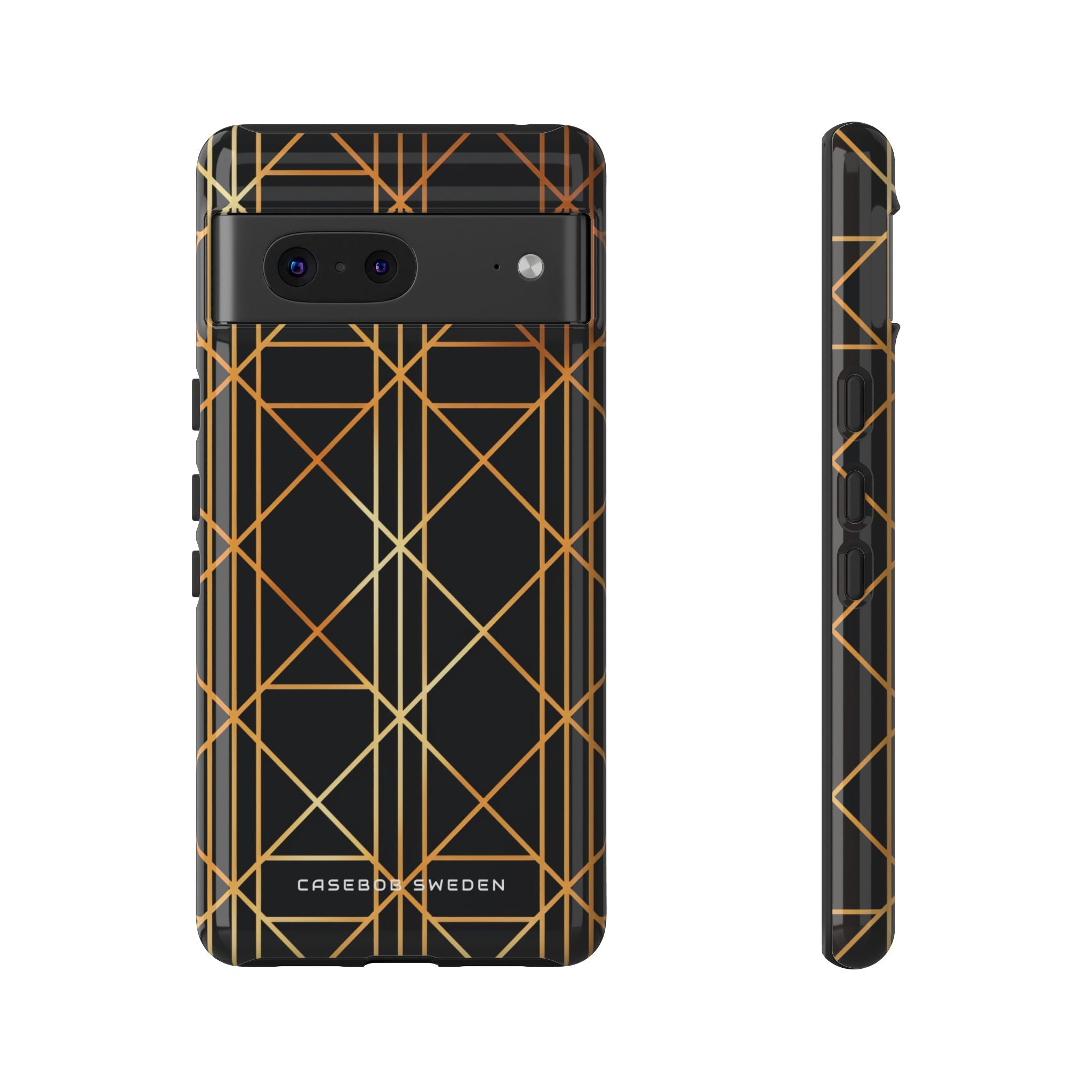 Goldene geometrische Eleganz Google Pixel 7 - Robuste Handyhülle