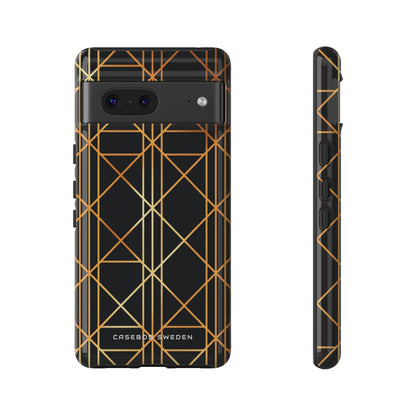 Golden Geometric Elegance Google Pixel 7 - Tough Phone Case