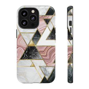 White Pink Mosaic - Protective Phone Case