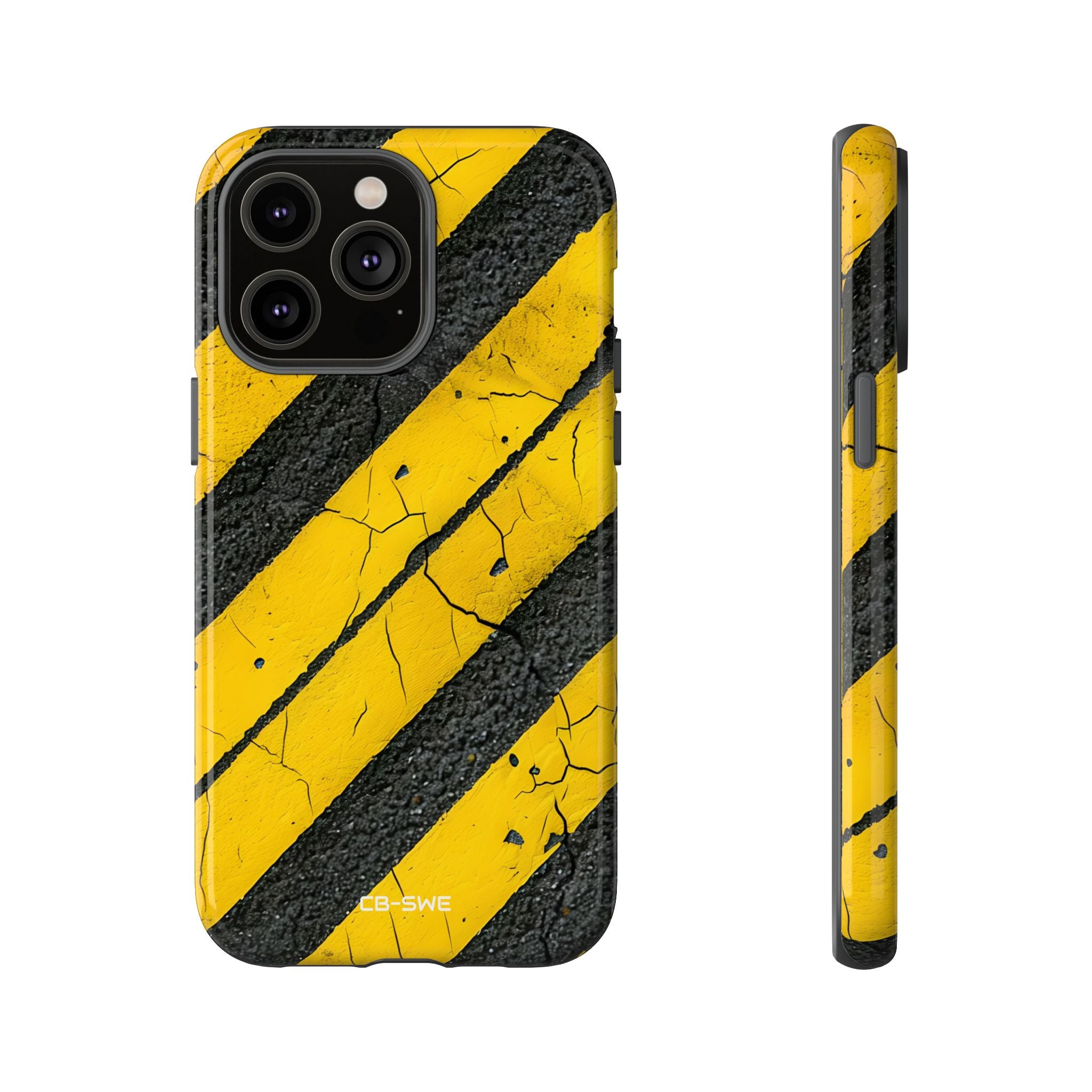 Cracked Hazard Lines - iPhone Case