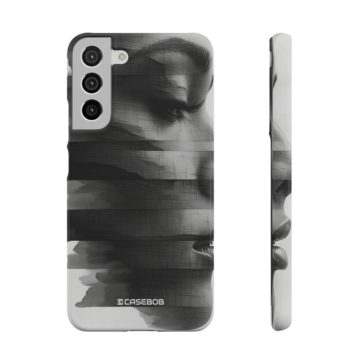 Abstract Glitch Portrait | Slim Phone Case for Samsung