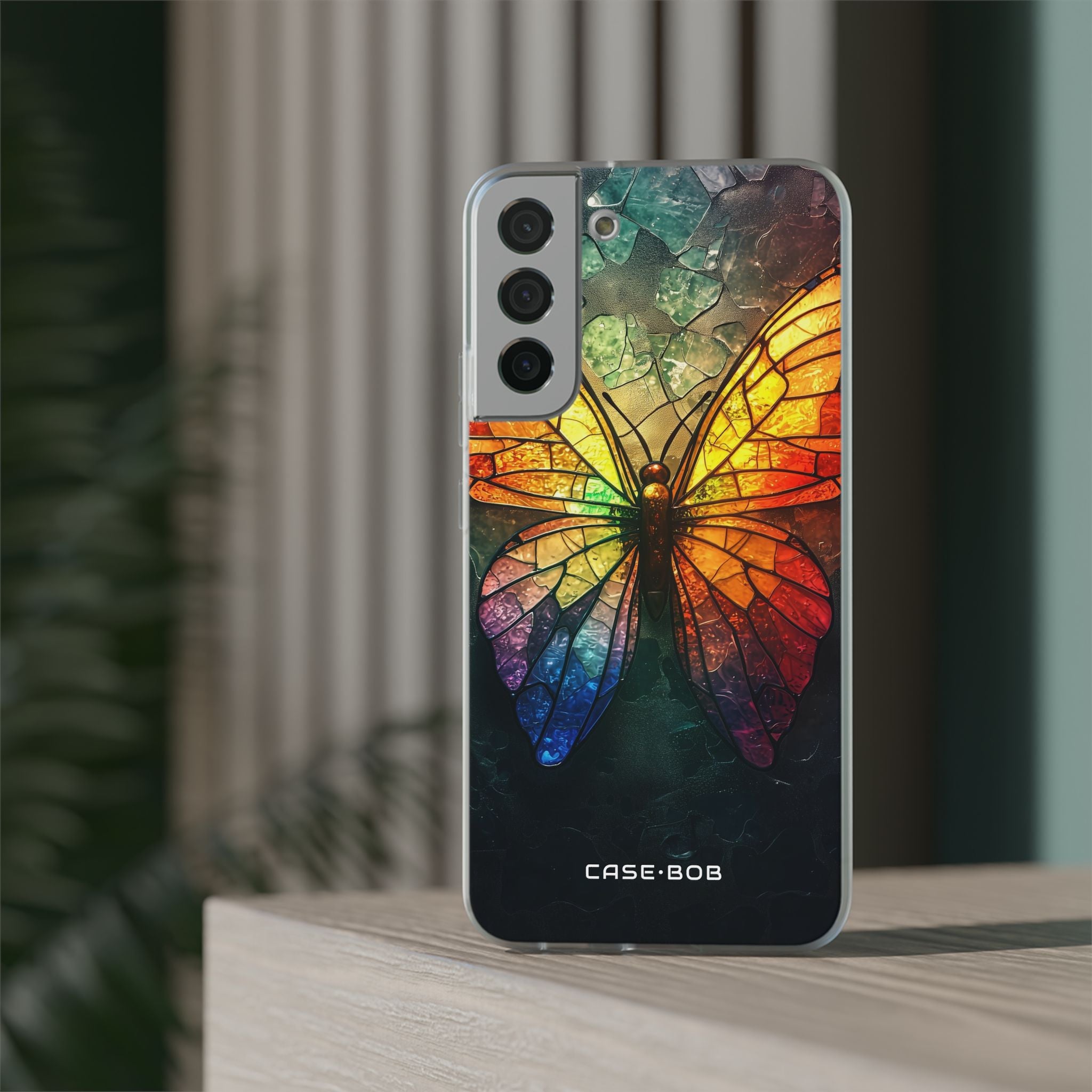 Stained Glass Butterfly Samsung S22 Plus Case - Soft