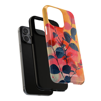 Yellow Botanical Splash - Tough + MagSafe® iPhone 15 Phone Case