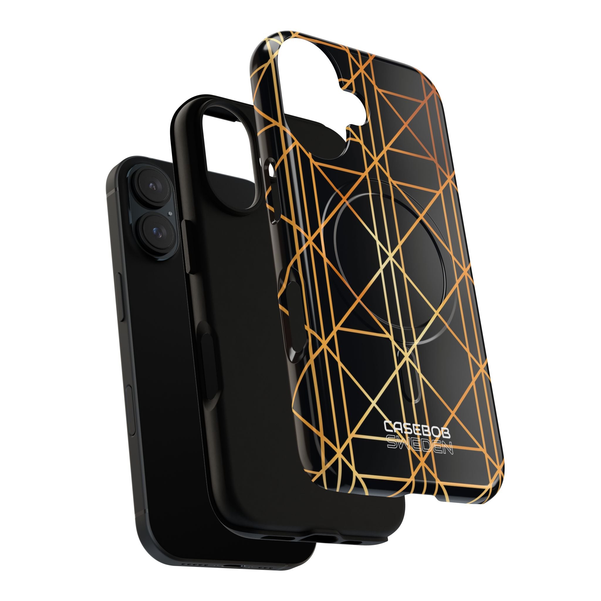 Golden Geometric Elegance iPhone 16 - Tough+