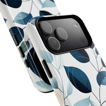 Navy Leaf Veins iPhone 17 Pro Max Case - Tough+