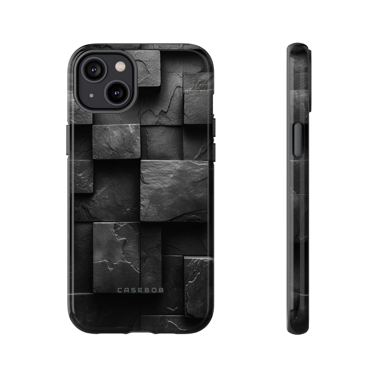 Black Geometric Elegance - Protective Phone Case