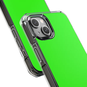 Neongrün | Handyhülle für iPhone (Clear Impact Case – magnetisch)