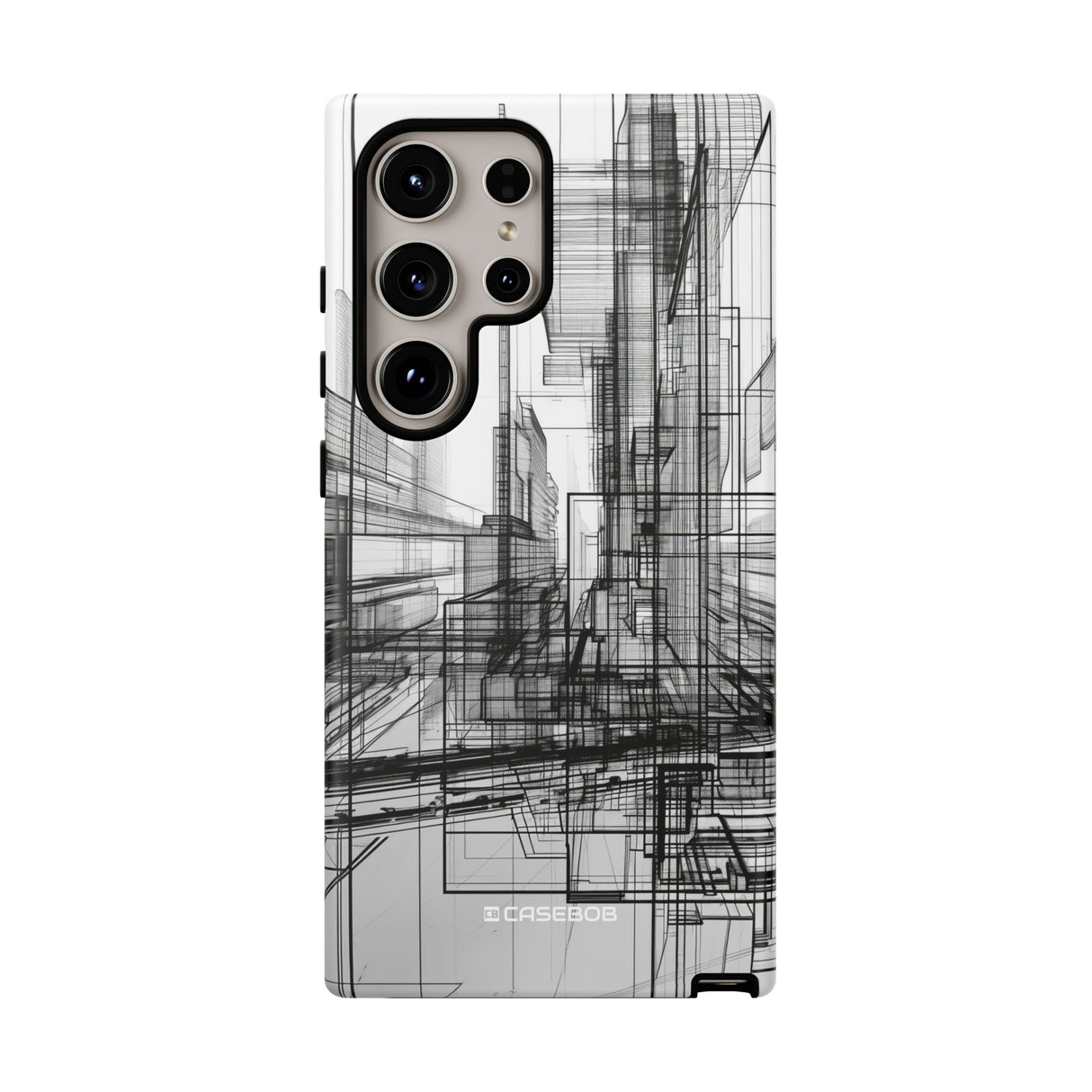 Urban Complexity: Black Lines Design - For Samsung S24