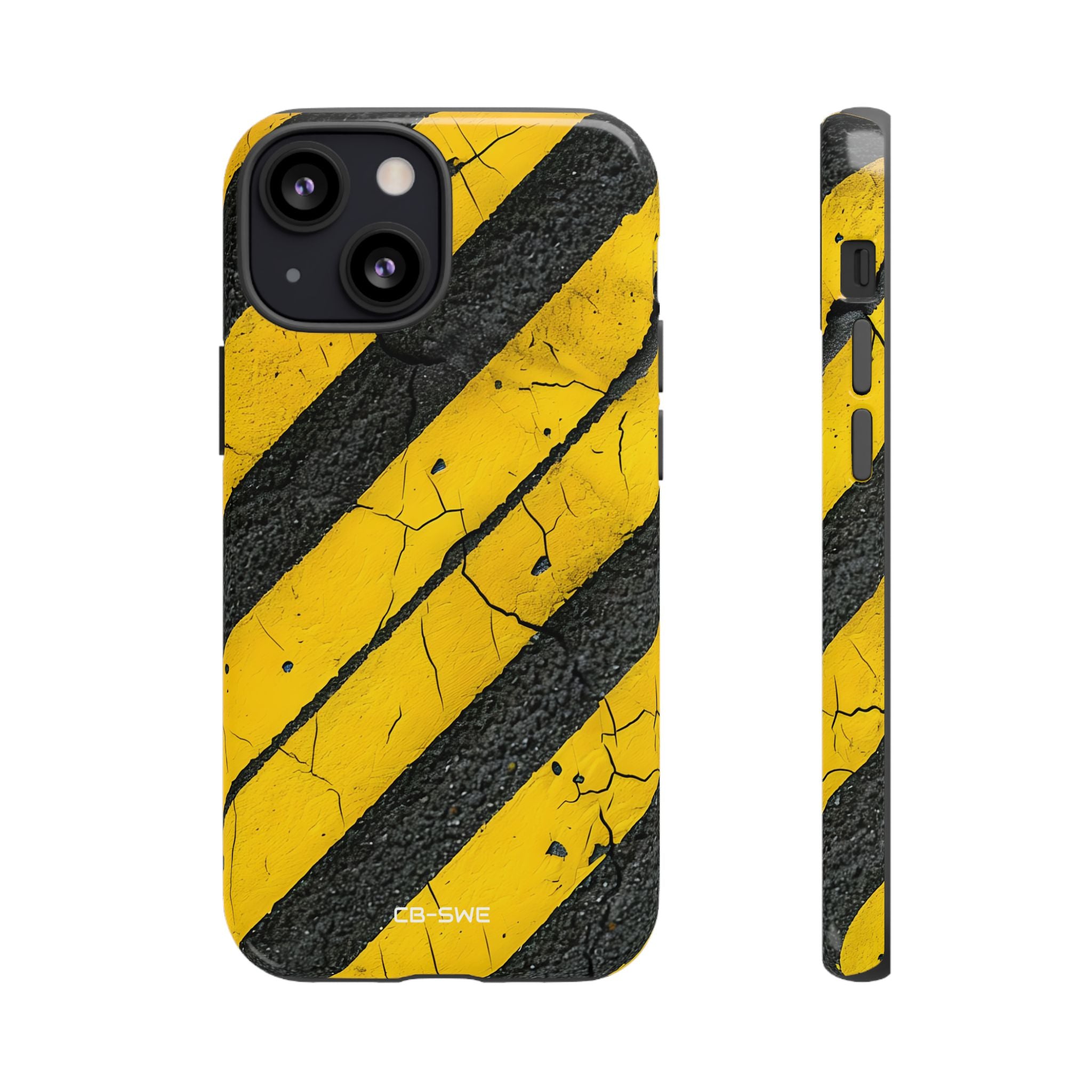 Cracked Hazard Lines - iPhone Case