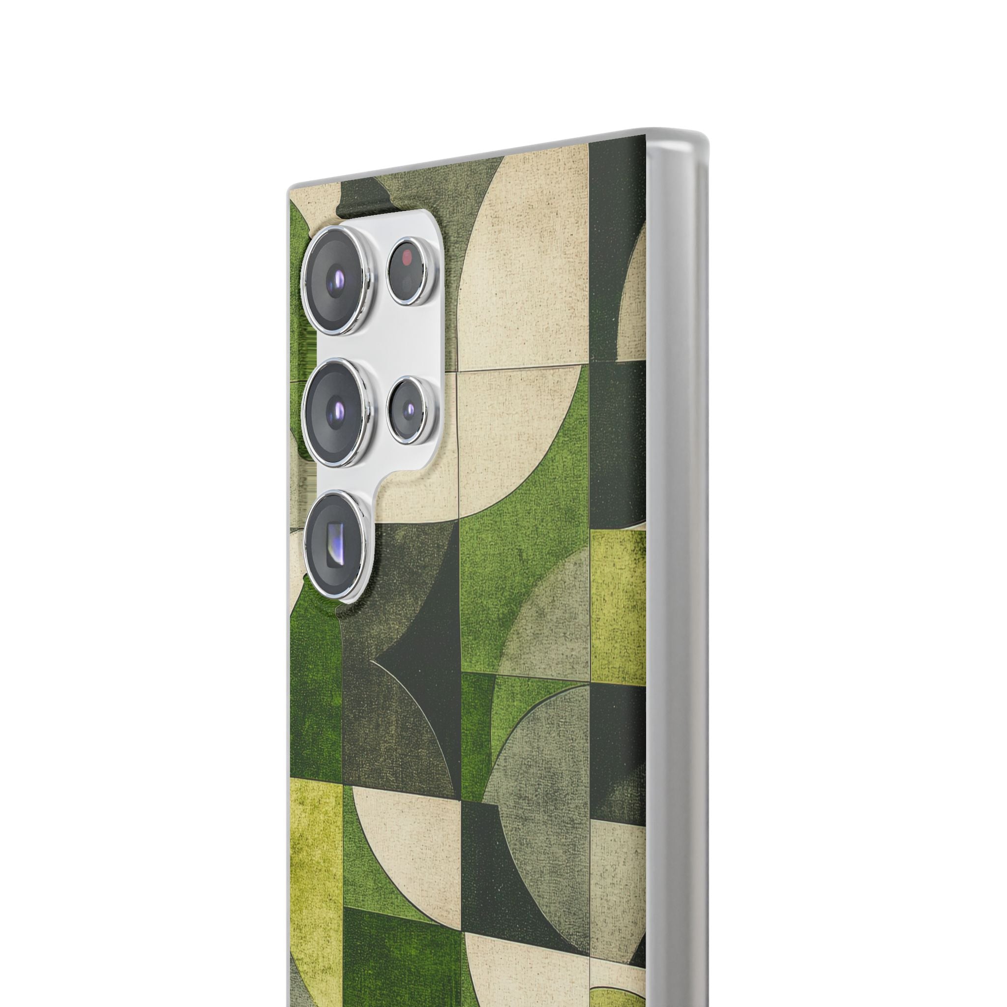 Green Geometric Harmony - Flexi Samsung S23 Phone Case