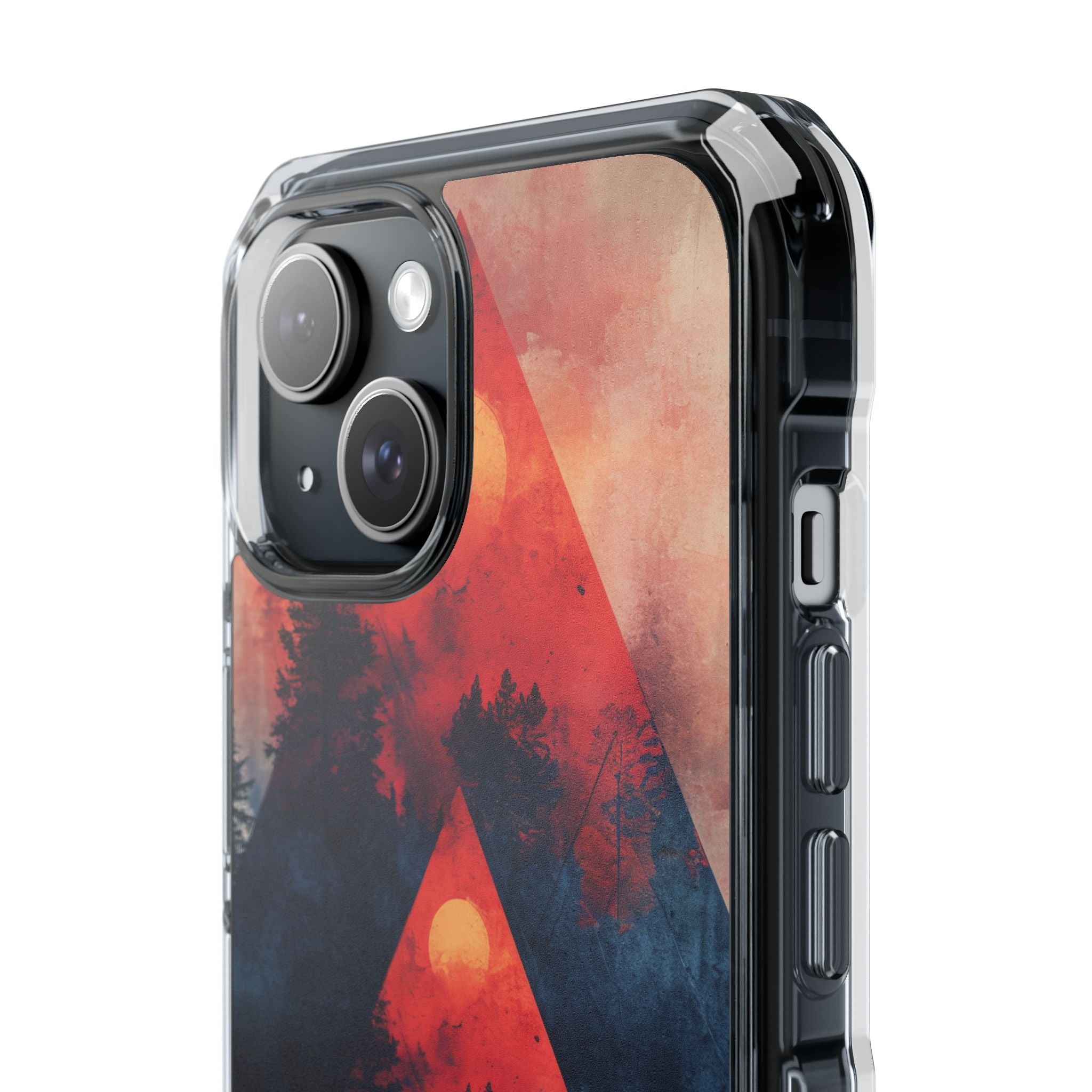 Red Sky Serenity - Clear Impact iPhone 15 Phone Case