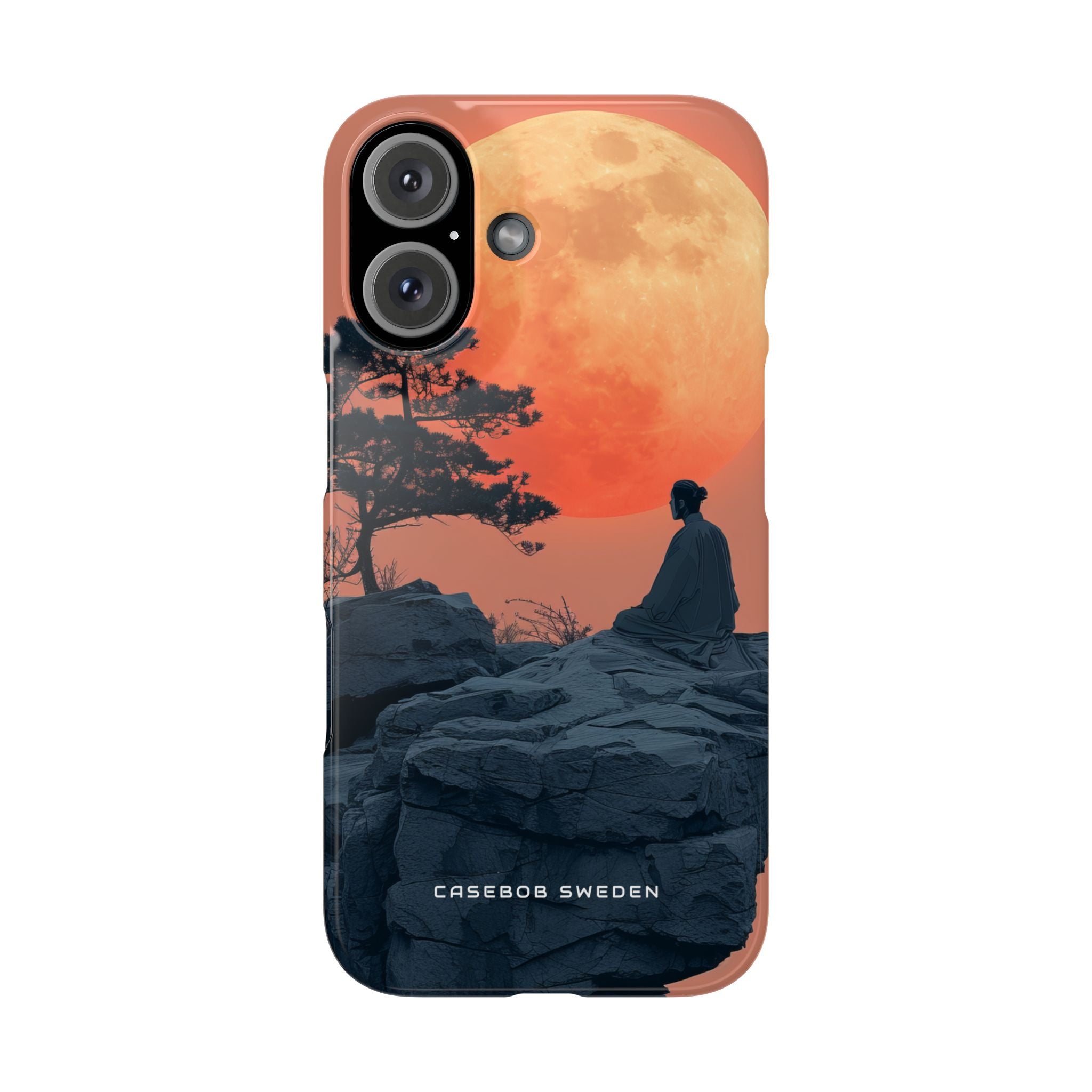 Zen Tranquility Under a Red Moon iPhone 16 - Slim Phone Case