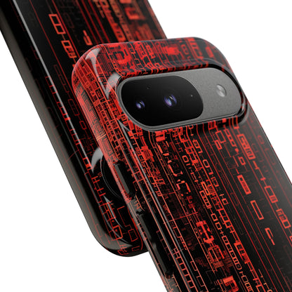 Red Gradient Matrix Contrast Google Pixel 9 - Tough Phone Case