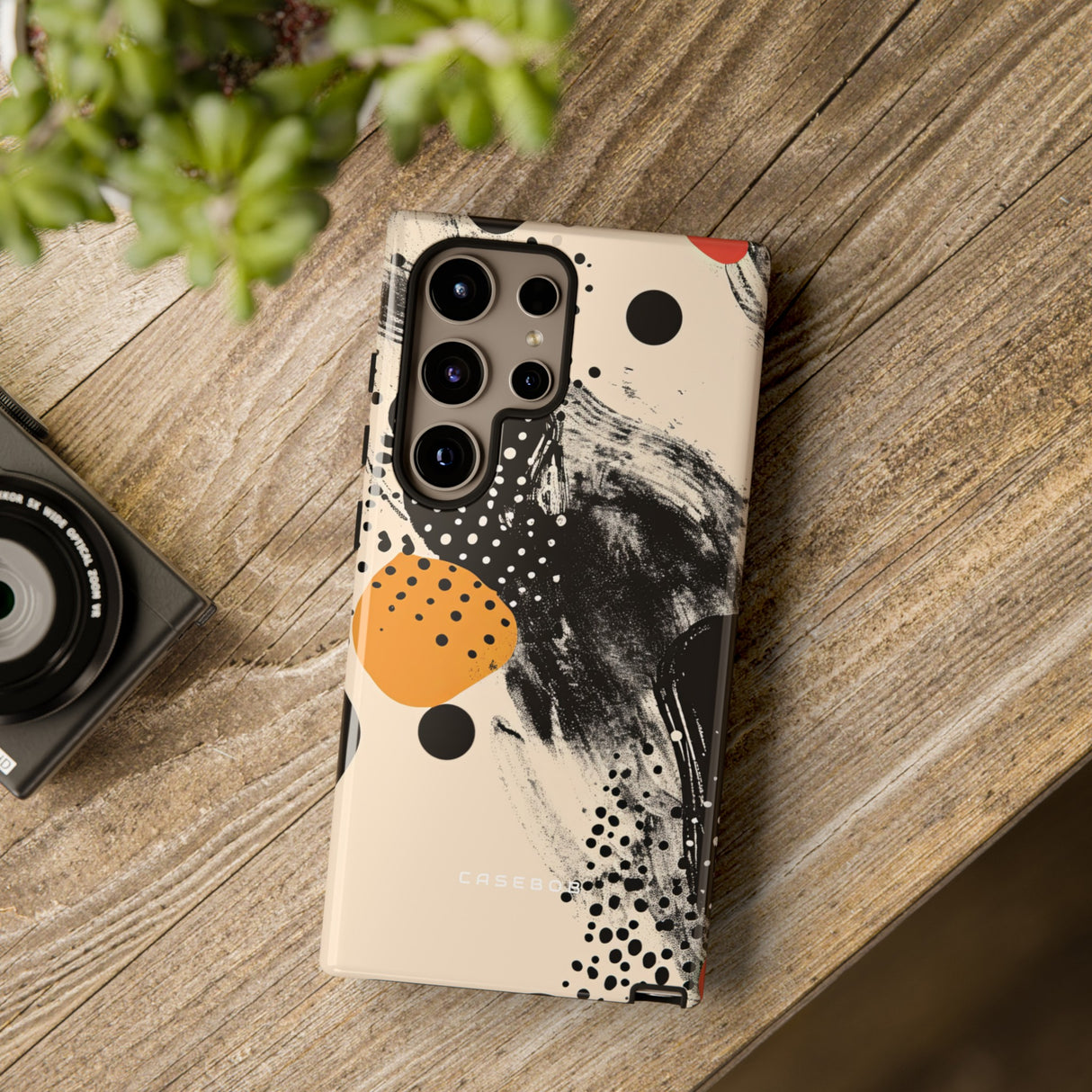 Black Dot Elegance - Protective Phone Case