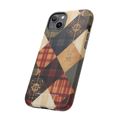 Rustic Geometric Patchwork Harmony iPhone 14 - Tough Phone Case