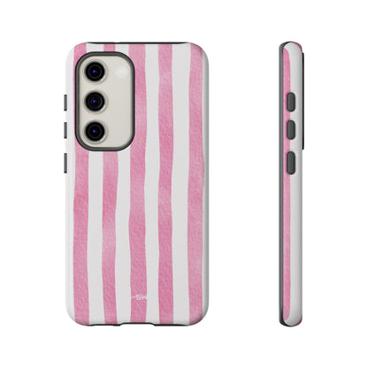 Pink Watercolor Stripes - Samsung Case